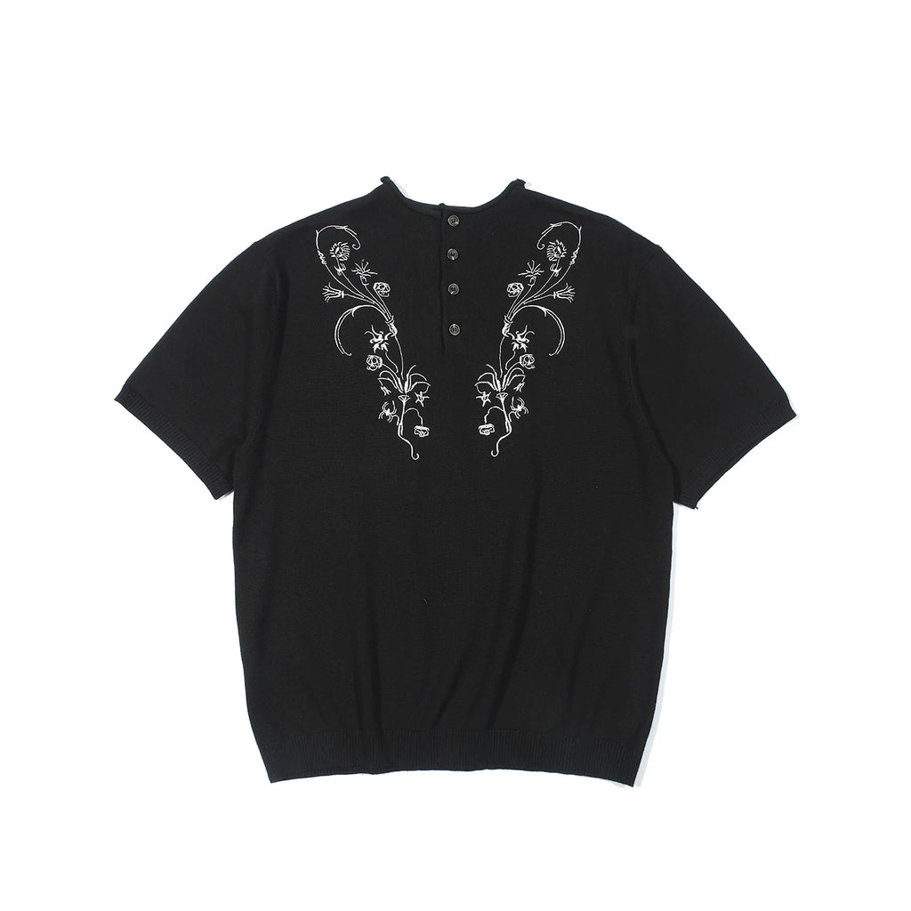 TZ killer White Floral Embroidered Breathable Slim Fit Tee