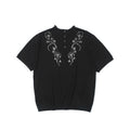 TZ killer White Floral Embroidered Breathable Slim Fit Tee
