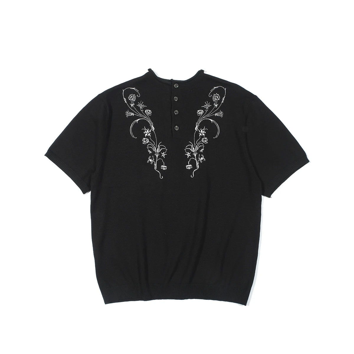 TZ killer White Floral Embroidered Breathable Slim Fit Tee
