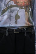 PHYS Retro Embossed Thorn Flower First Layer Cowhide Belt