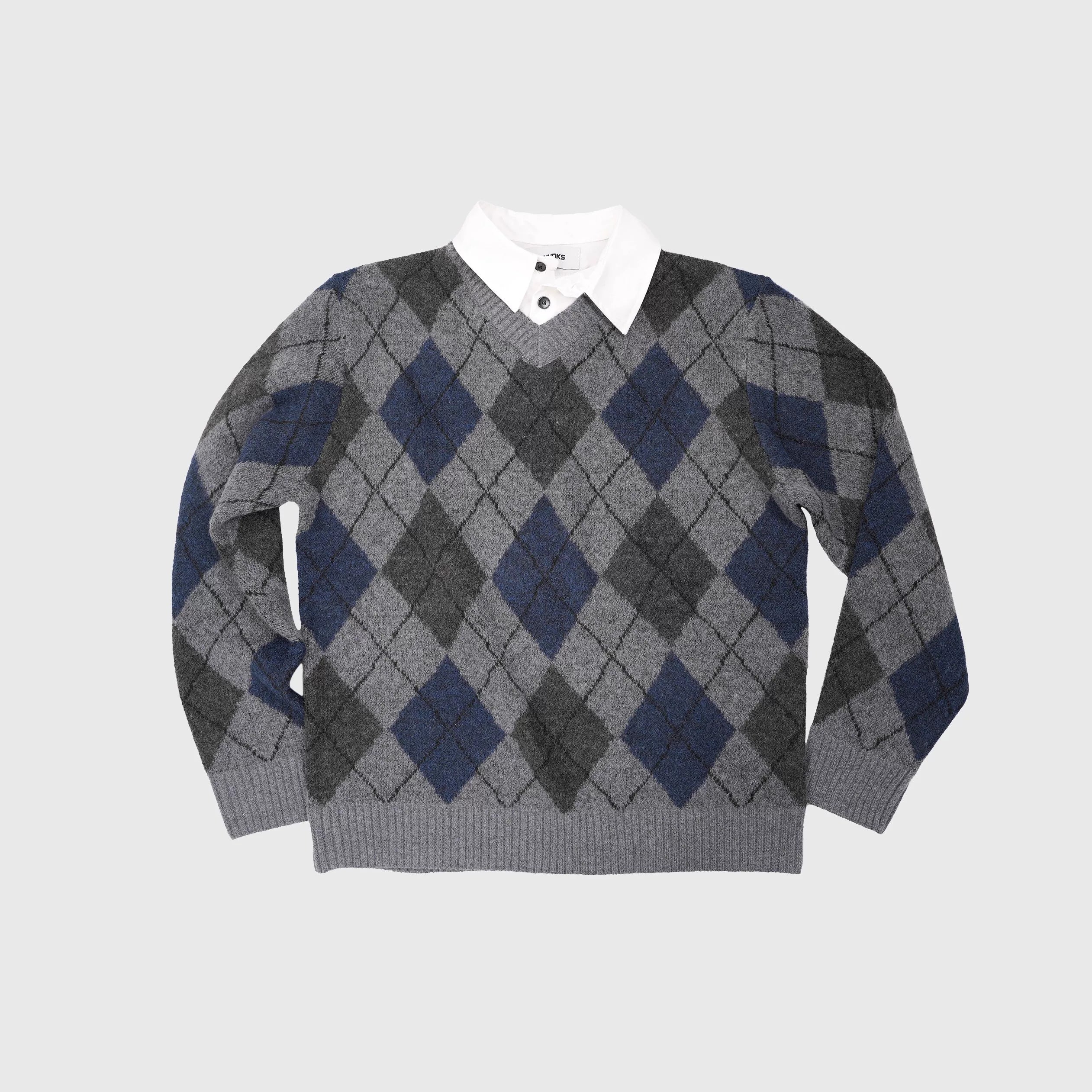 4JUNKS Rhombus Fake Two-piece * Knitted Sweater