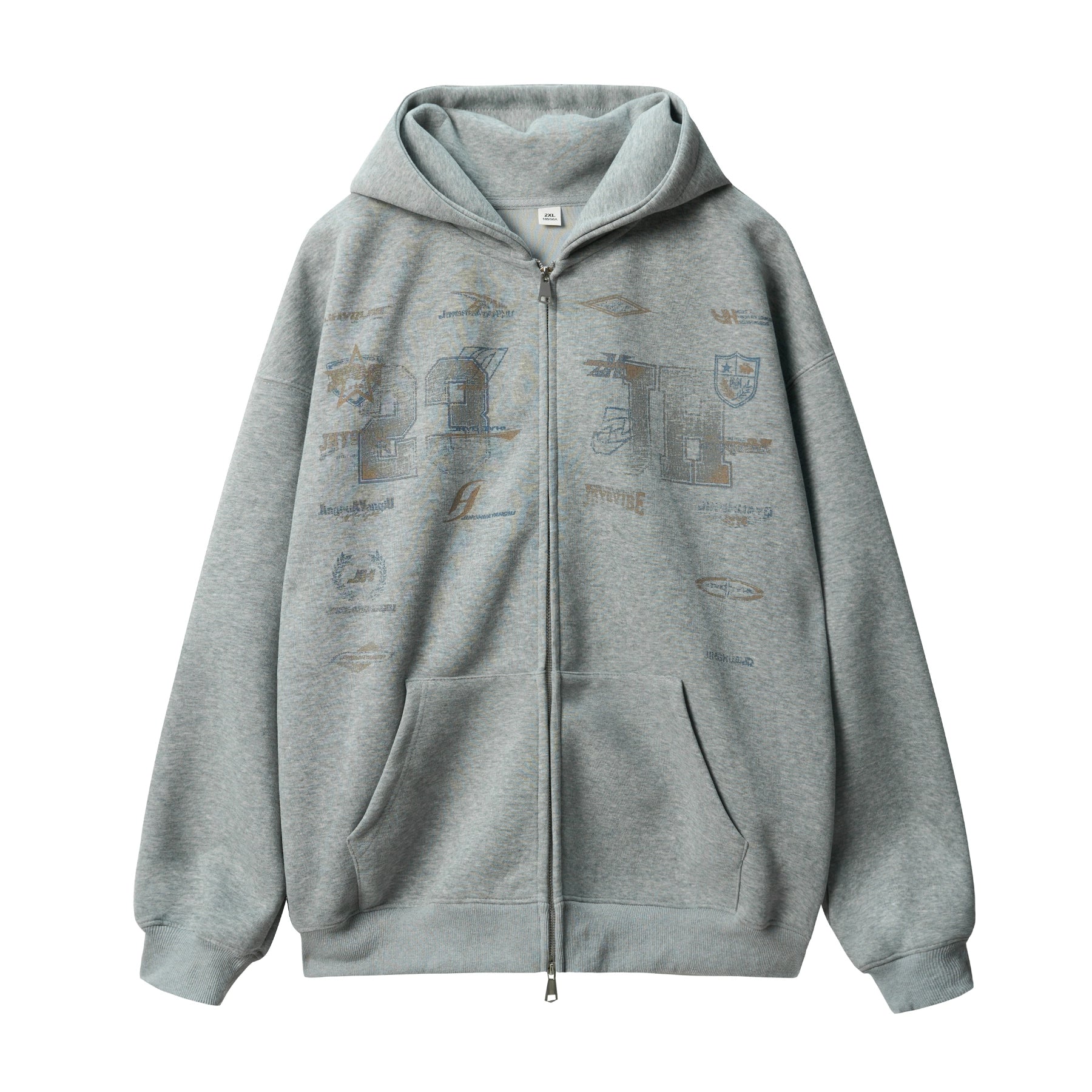 JHYQ Retro Letter Print Hooded Cardigan