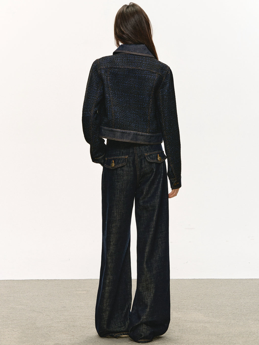 Anna Aneae Wool Xiaoxiangfeng Denim Jacket Set