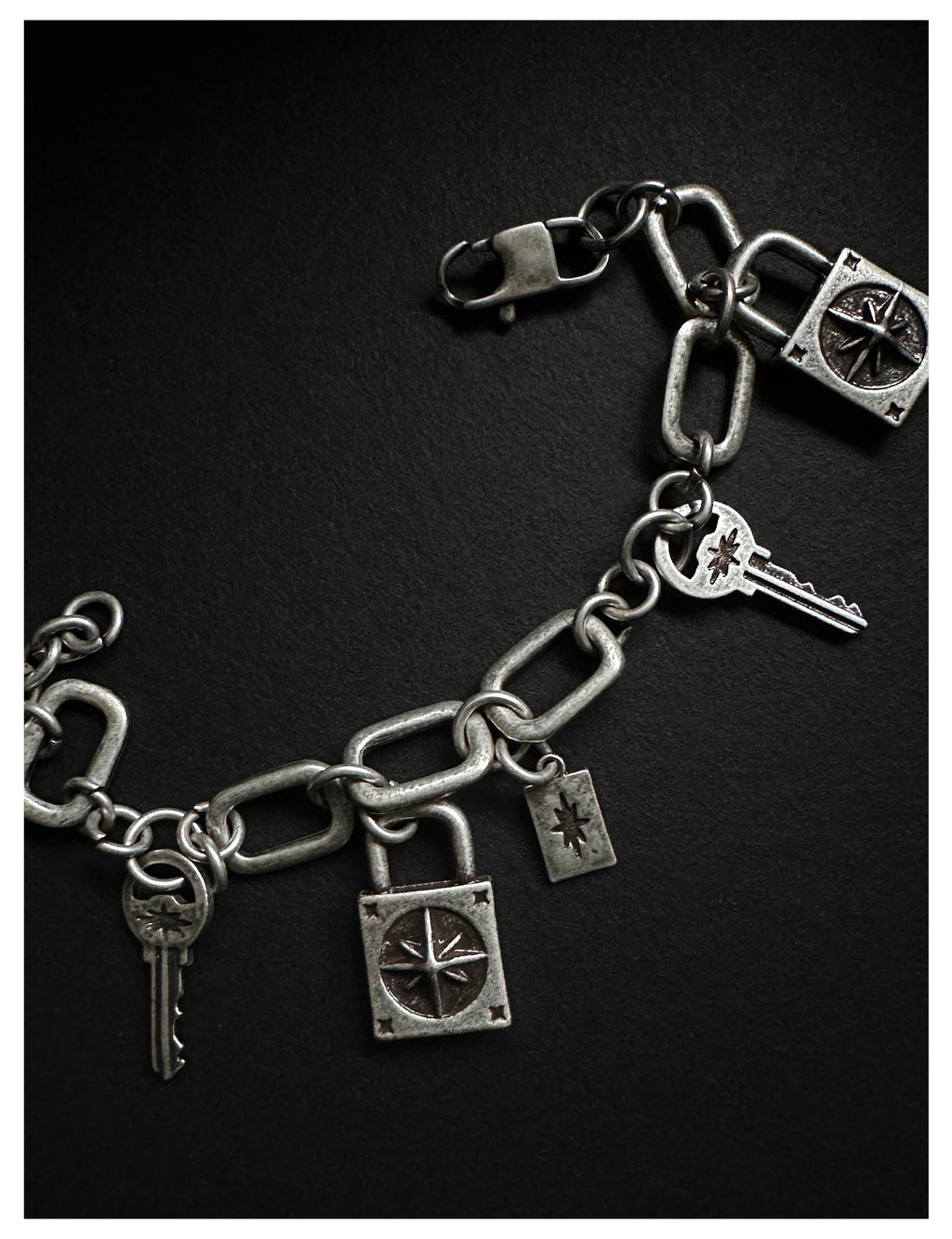 Remedy Vintage Distressed Star Key Lock Bracelet