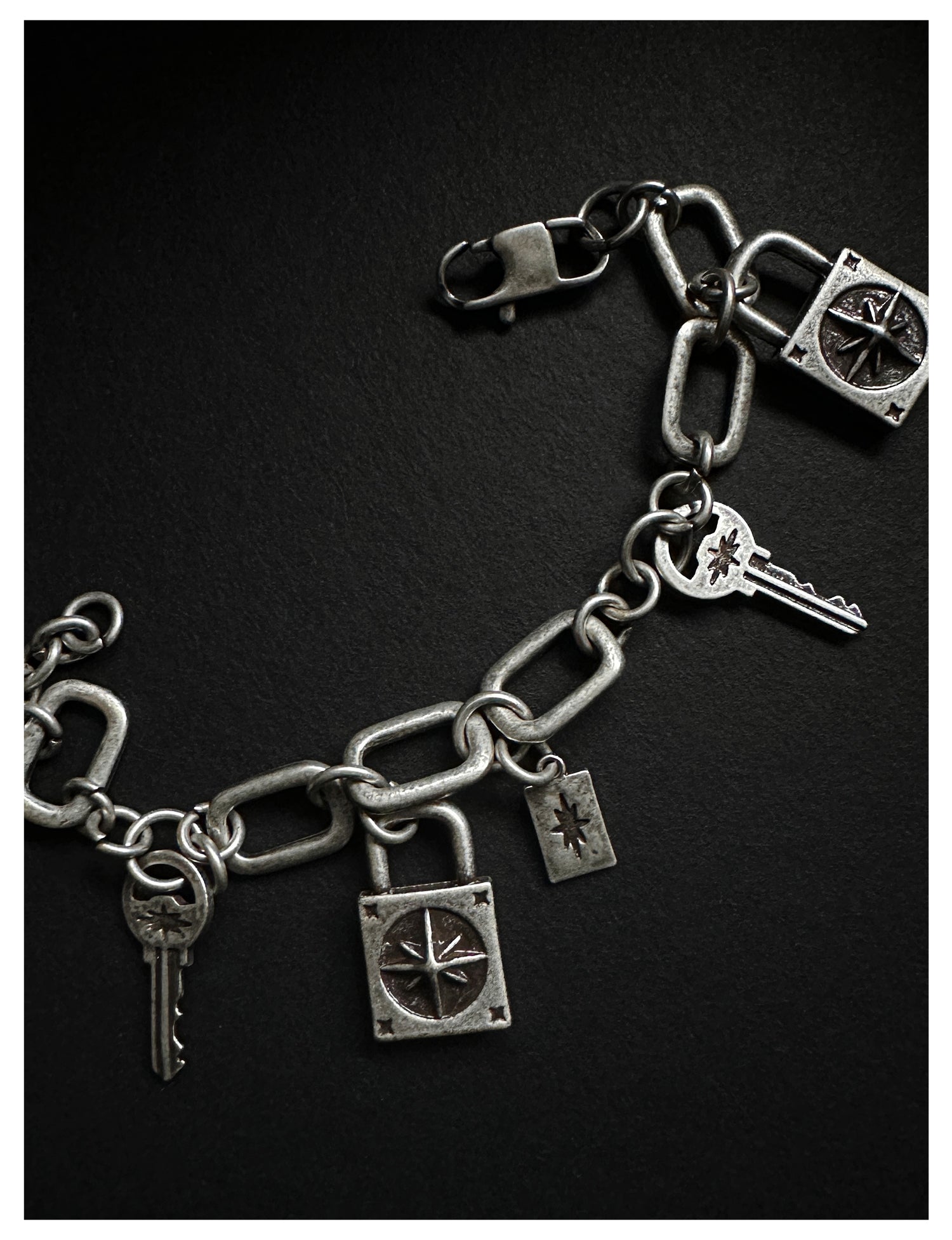 Remedy Vintage Distressed Star Key Lock Bracelet