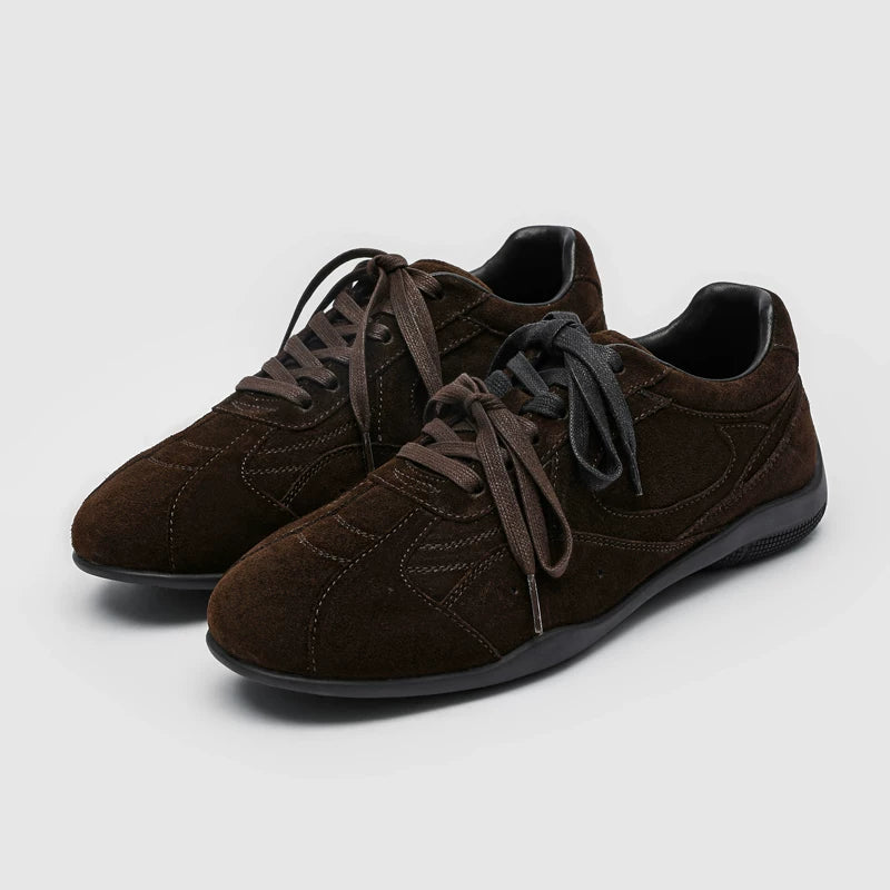 RZAAZ Leather Lace-Up Retro Racing Sneaker