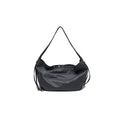PARTIMENTO Black Faux Leather Shoulder Bag - Snap Closure