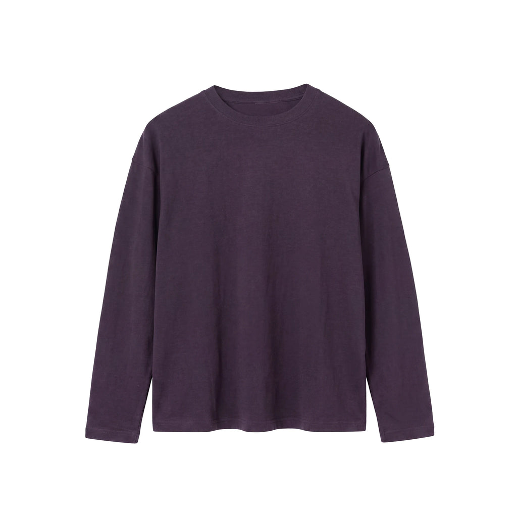BUTTBILL Minimalist Hemp 55% Breathable Oversized Long-Sleeve Tee