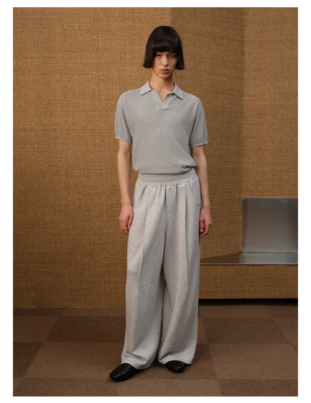 JCAESAR POLO Collar Ice Silk Knitted Tee