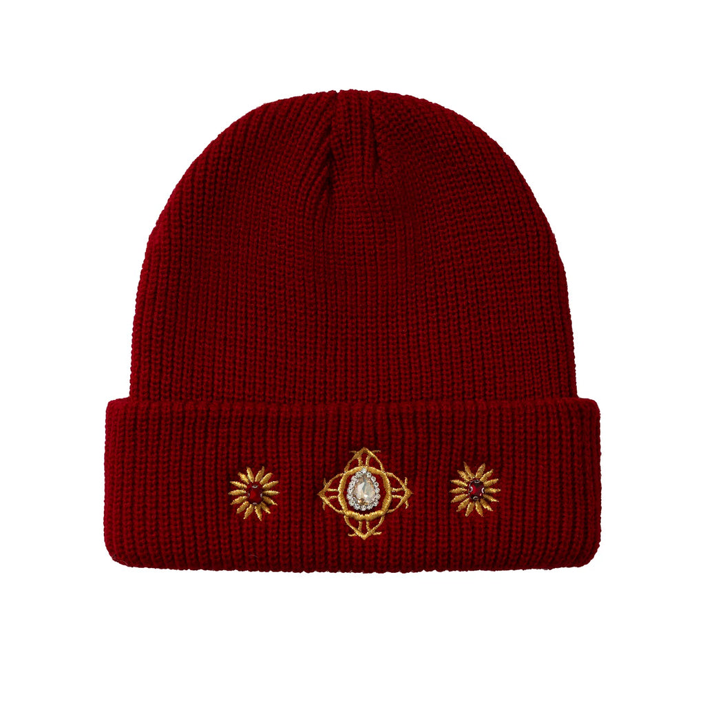 YADcrew Button Embellished Knitted Wool Cap