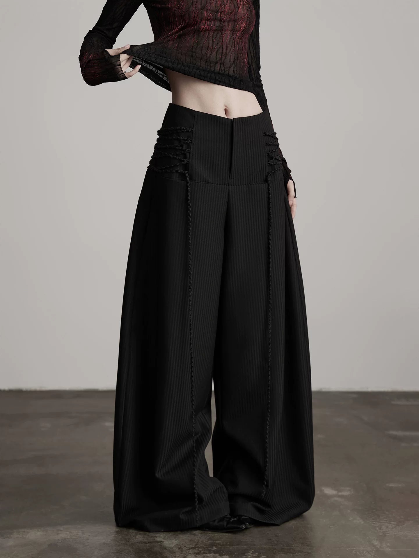 INDULGE Lace-up Scimitar Wide-leg pants