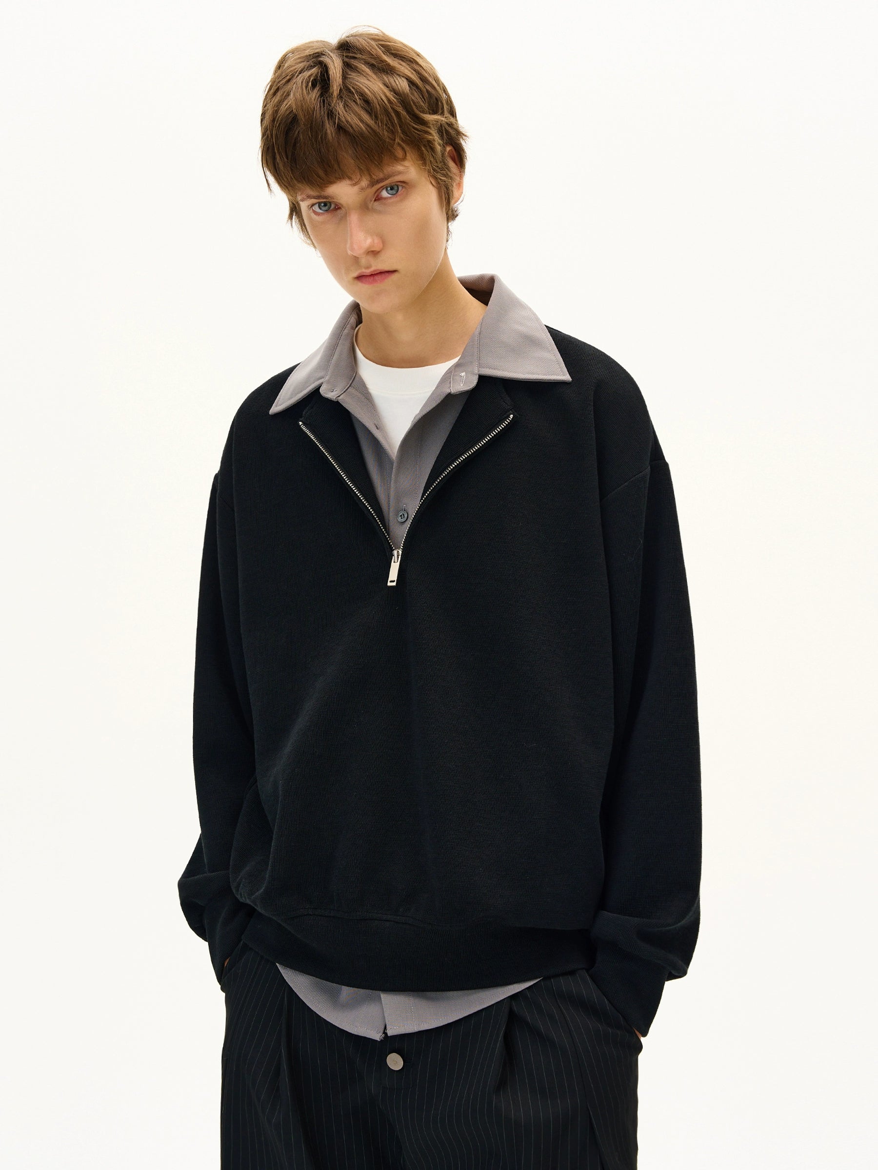 CHANYOOU Retro Fake Two-piece Spliced Sweater