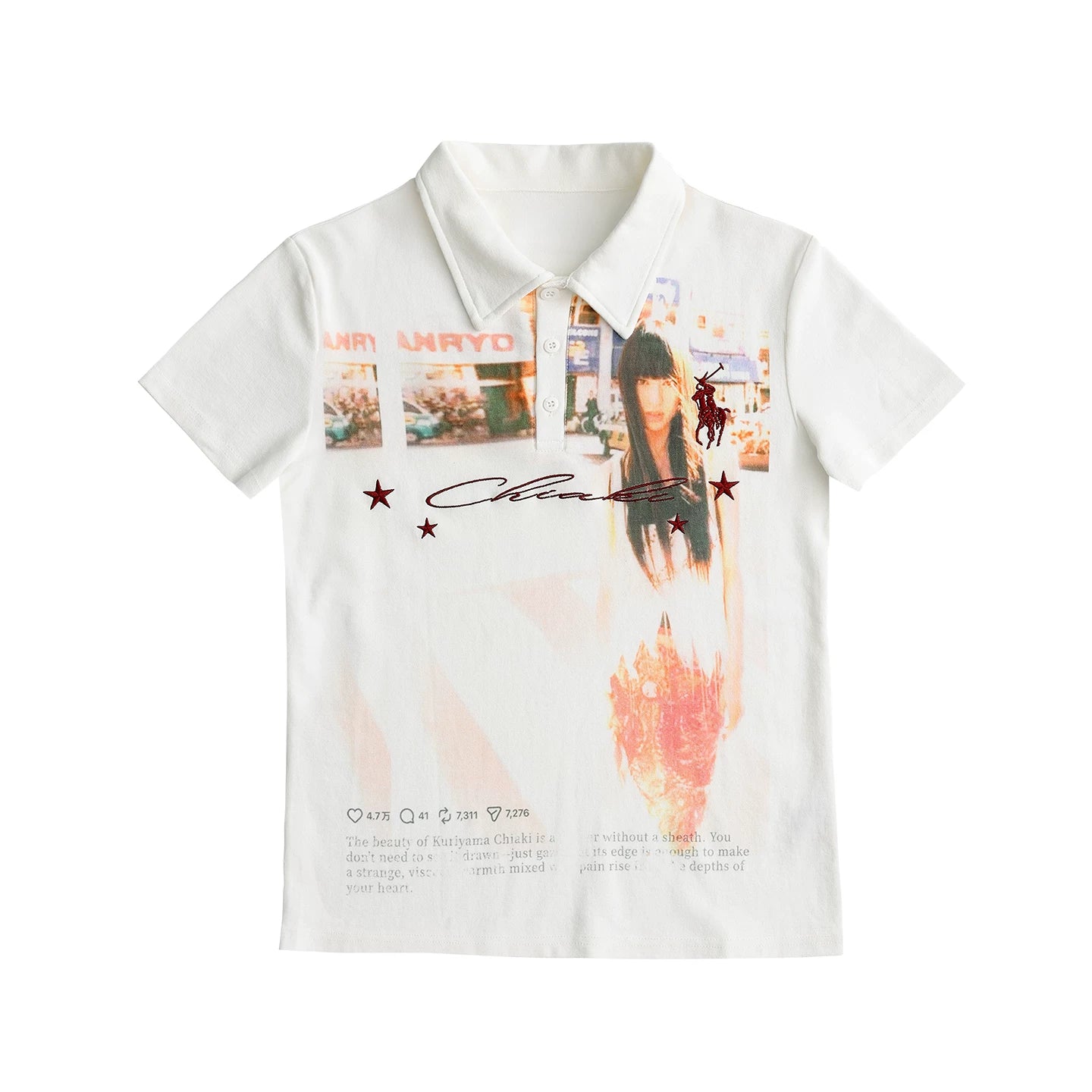 WASE Chiaki Kuriyama 220g Slimming Regular Fit Polo