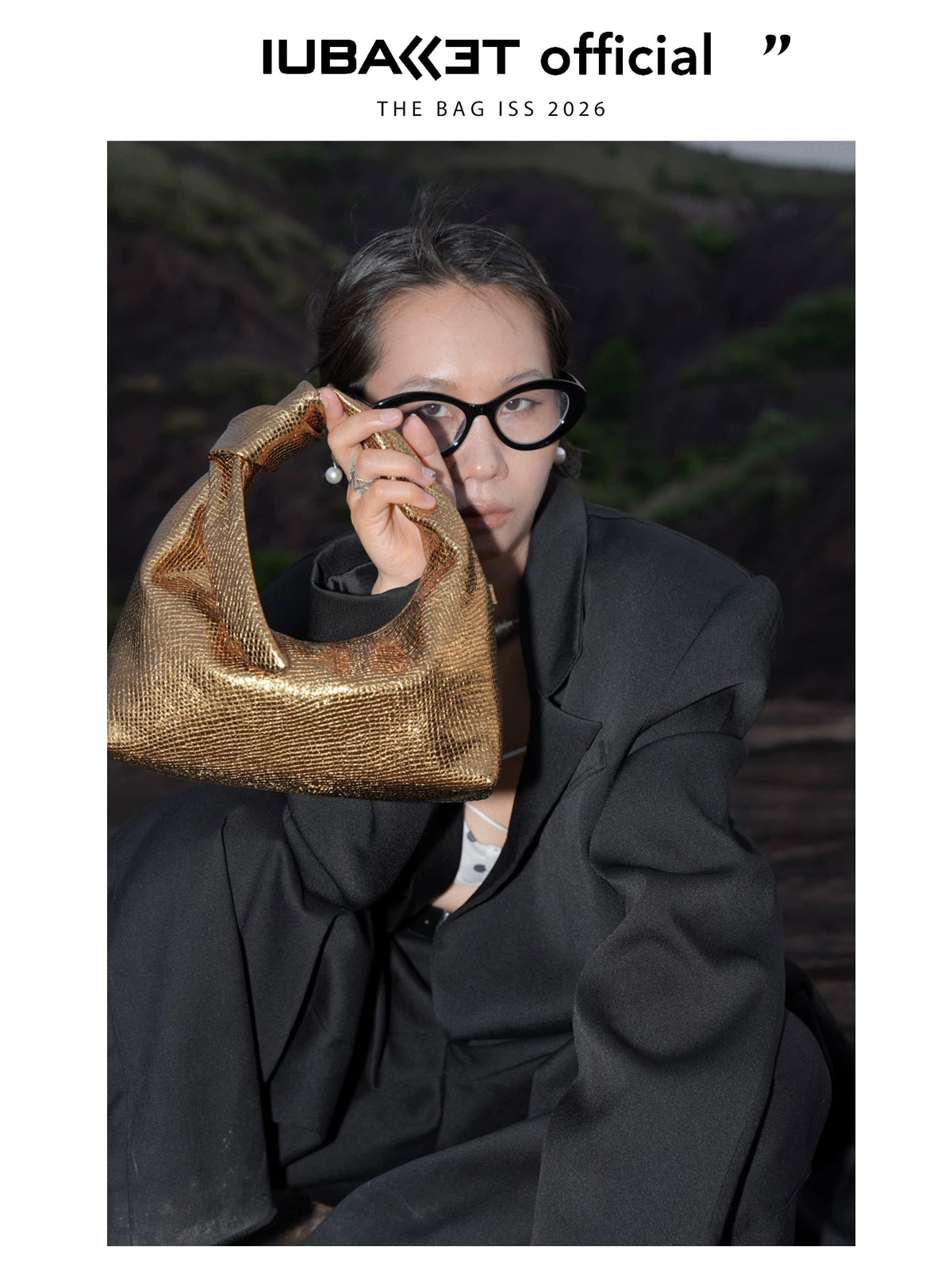 IUBALLET Sheepskin Studded Dumpling Underarm Bag - Zip Top