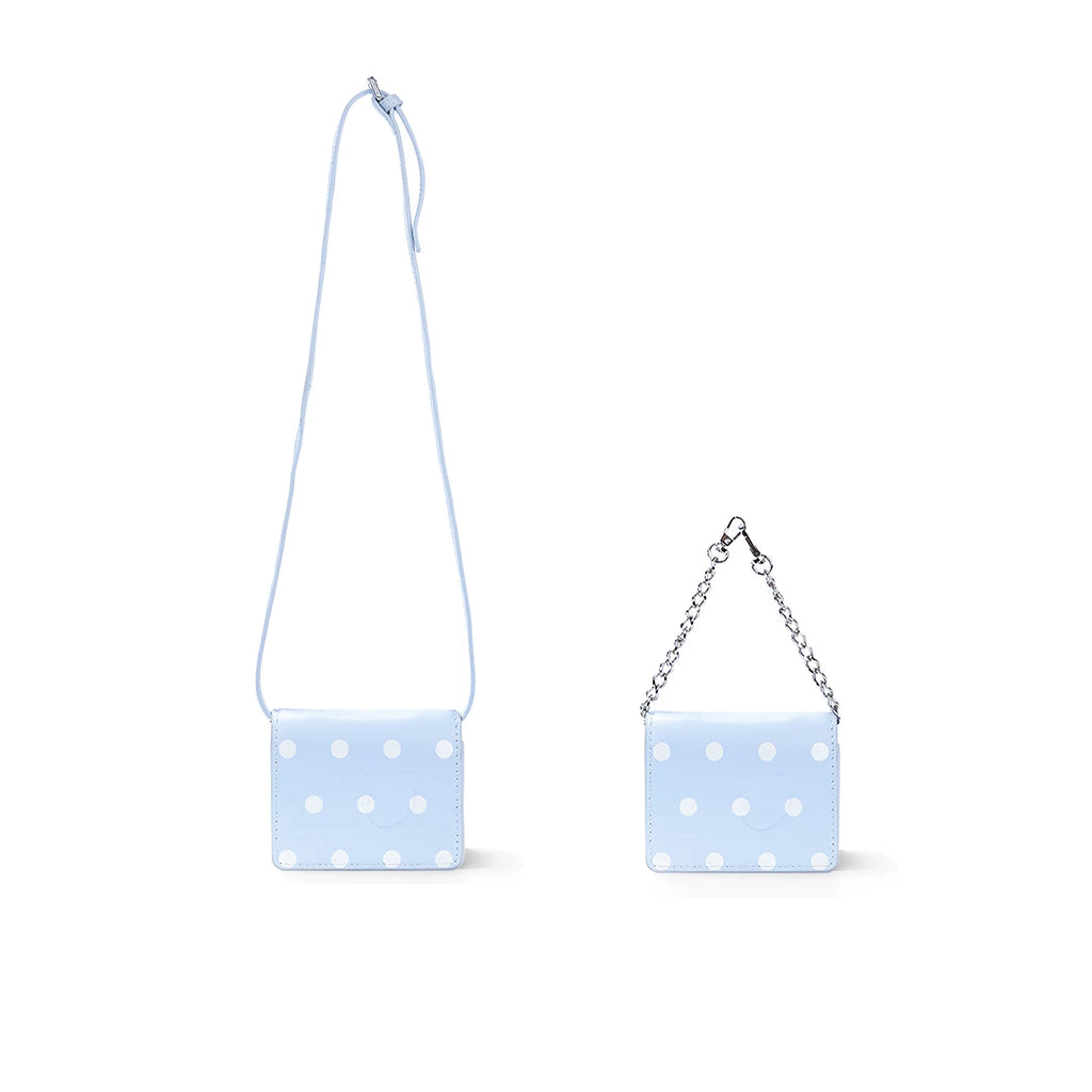 JANDRESS White Polka-Dot Faux Leather Crossbody Coin Purse