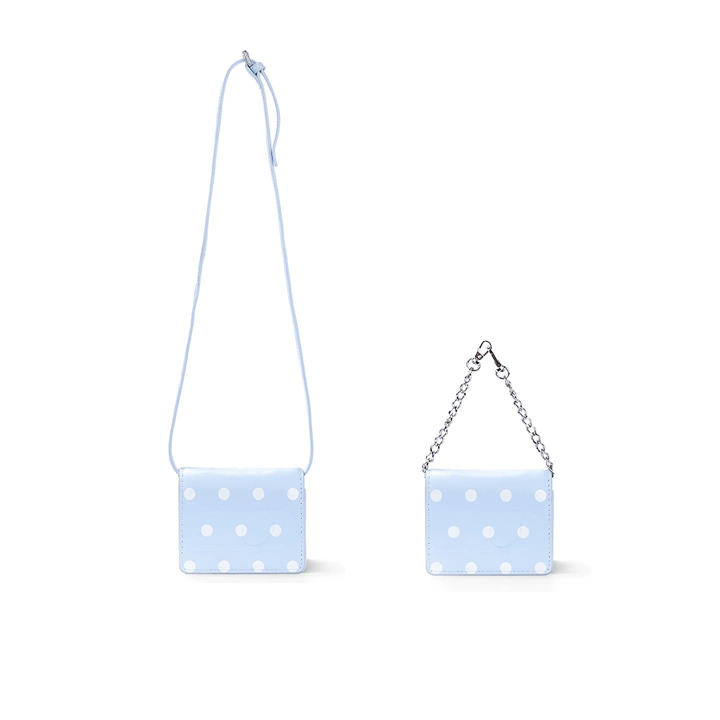 JANDRESS White Polka-Dot Faux Leather Crossbody Coin Purse
