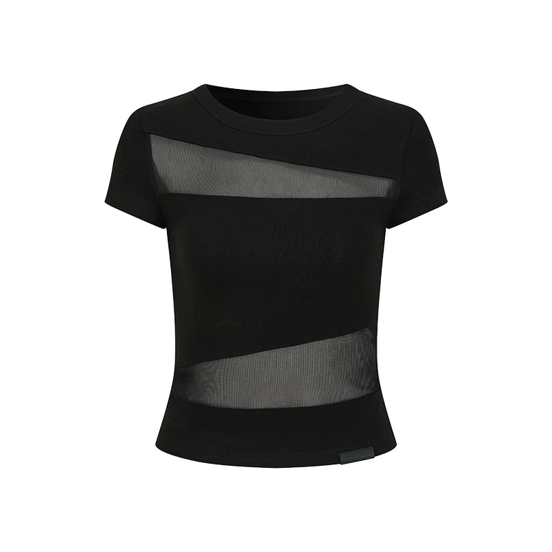 AnnoMundi Mesh Spliced Slim Cropped Tee