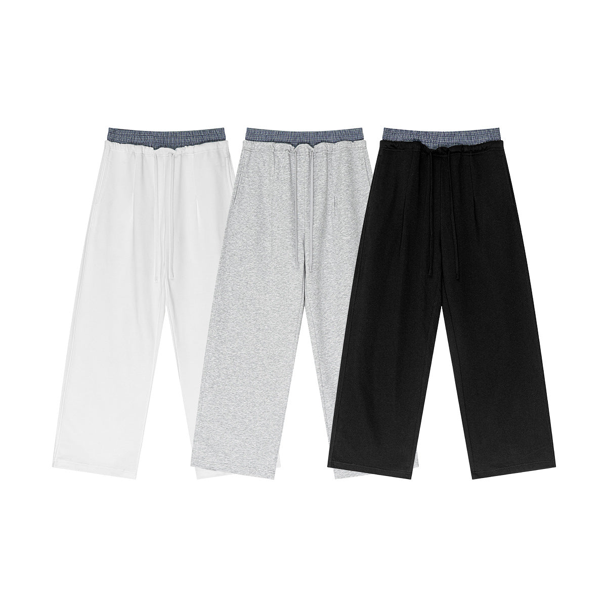 BE Women's Style Spliced Double Waistband Sports Straight Leg Sweatpants