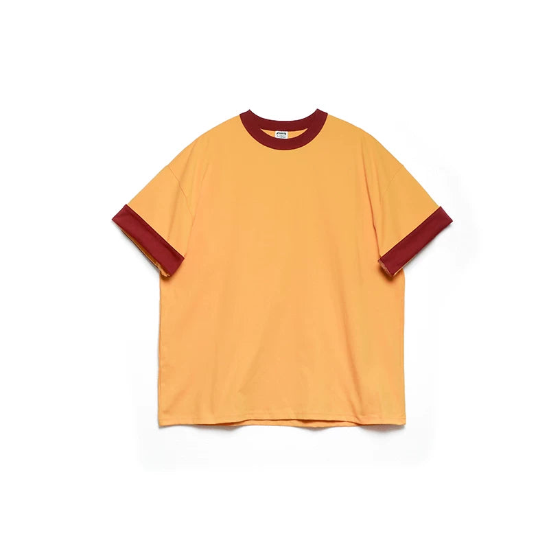BPCALL Vintage Casual Flip Sleeve Tee