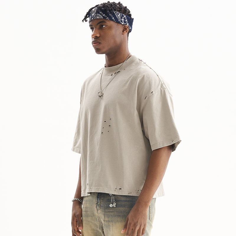 FIVE MEN heavy cotton Distressed Boxy Tee