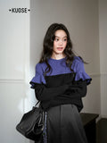 Kuose Semi-turtleneck Slim Bottom Sweater Knit