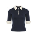 Wildberry Knee-Length Striped French-Style Relaxed Blouse
