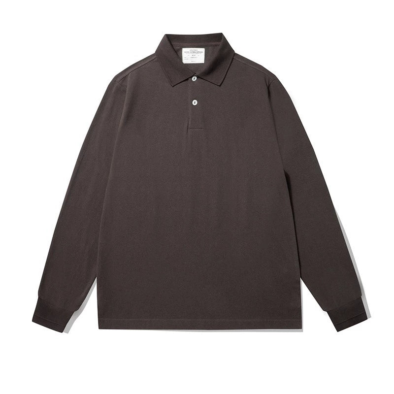 PrintAce Vintage Loose Lapel Long Sleeve POLO Shirt