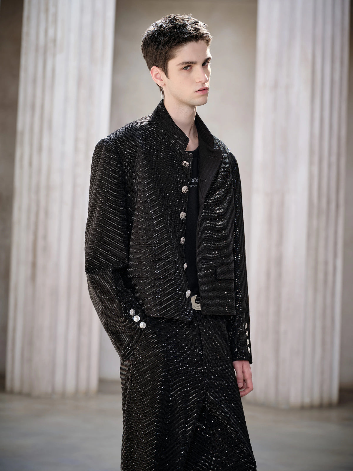 FACEON LAB Mandela Black Diamond Uniform Crystal Blazer