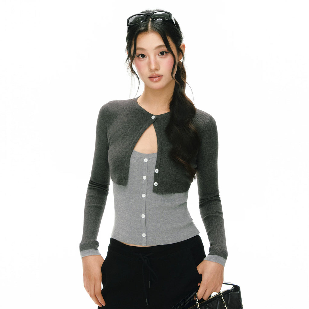 ARISEISM American Retro Slim Fit Knit Cardigan