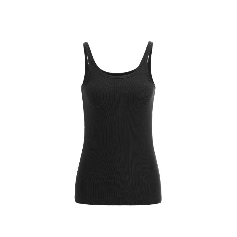 Inflation High Elastic Threaded Square Neck Suspender Bottom Shirt