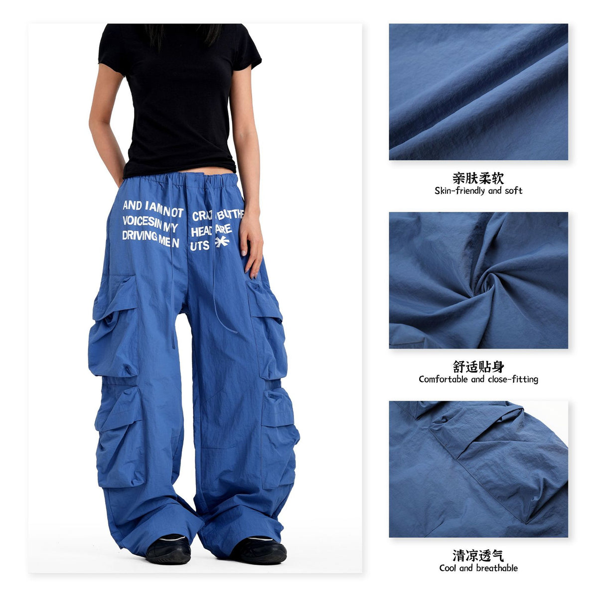 11KN American Retro 400g Quick-Dry Loose Cargo Pants
