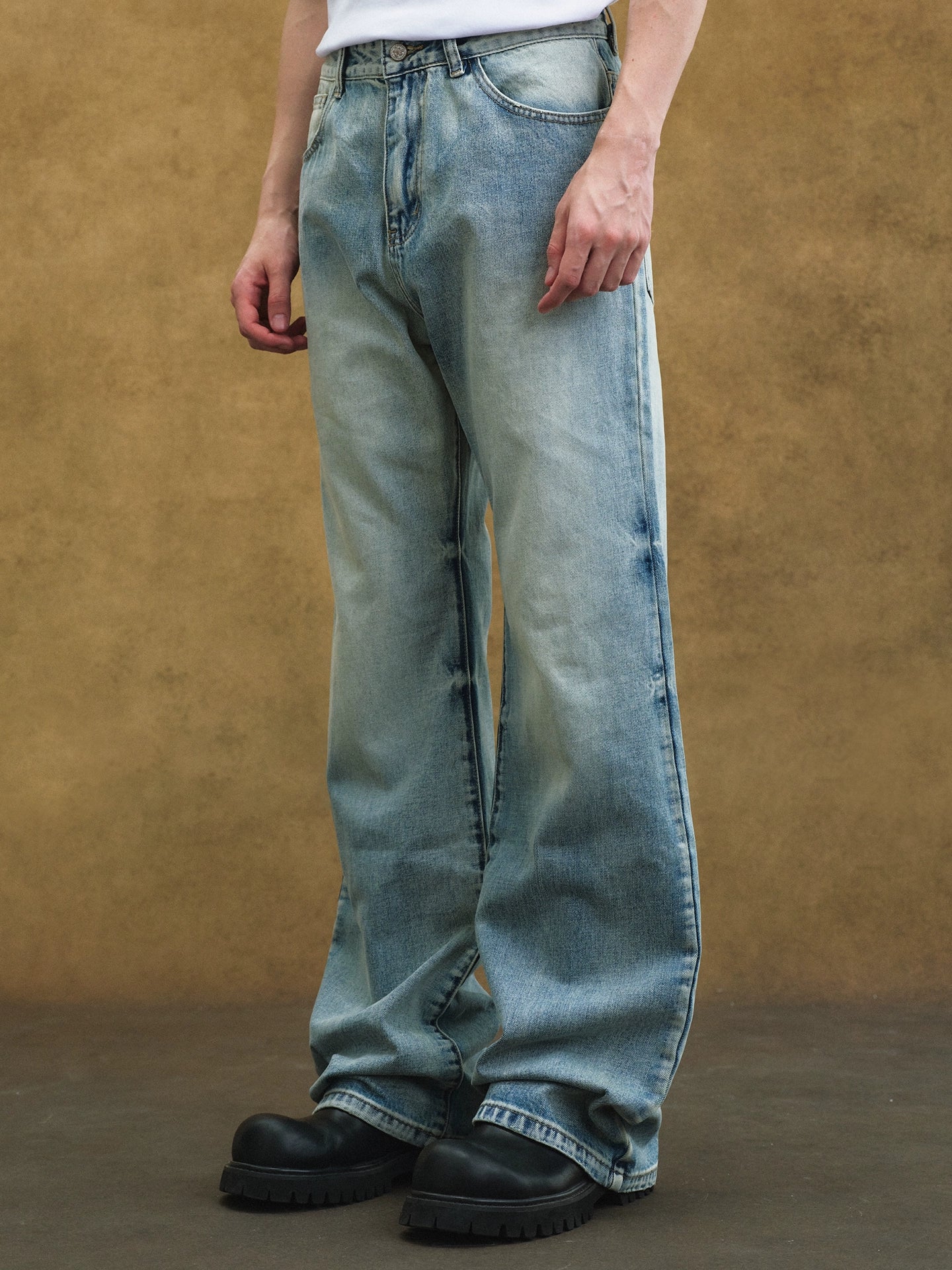 YADcrew Retro Cat Beard Loose Casual Jeans