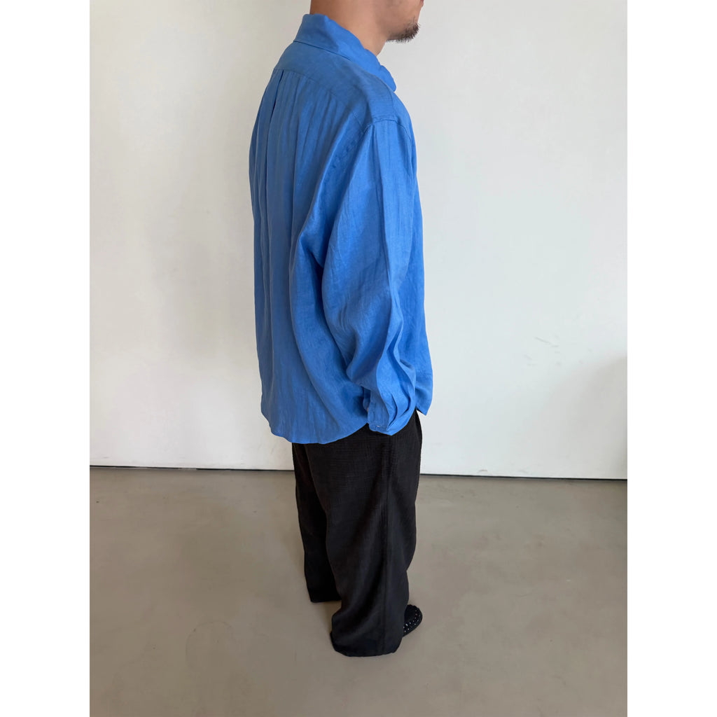 Anniehall 26ss Blue 100% Natural Dew-Washed Linen Relaxed Vintage Shirt