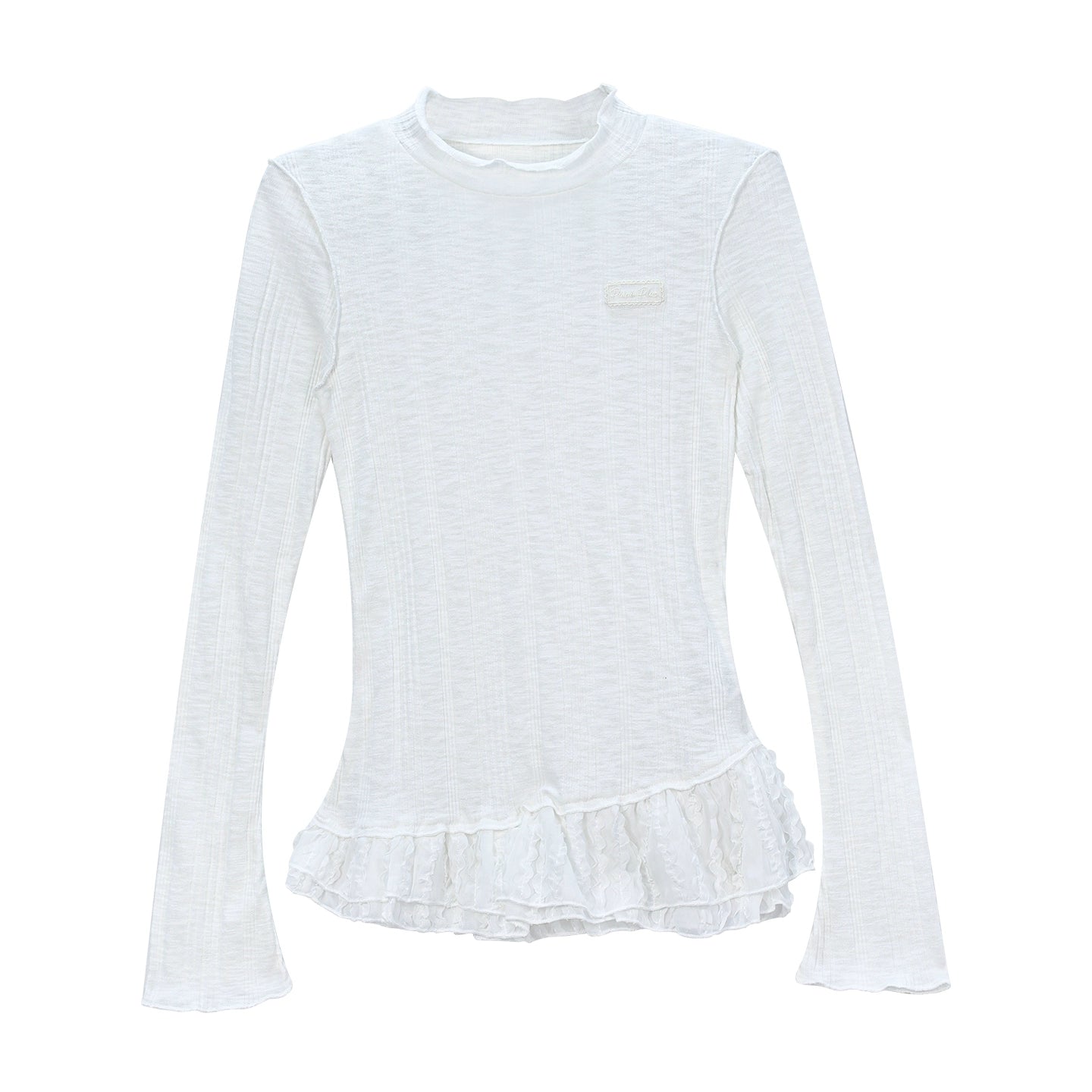 Girlyhalo Vintage Lace Paneled Crew Neck Long Sleeves