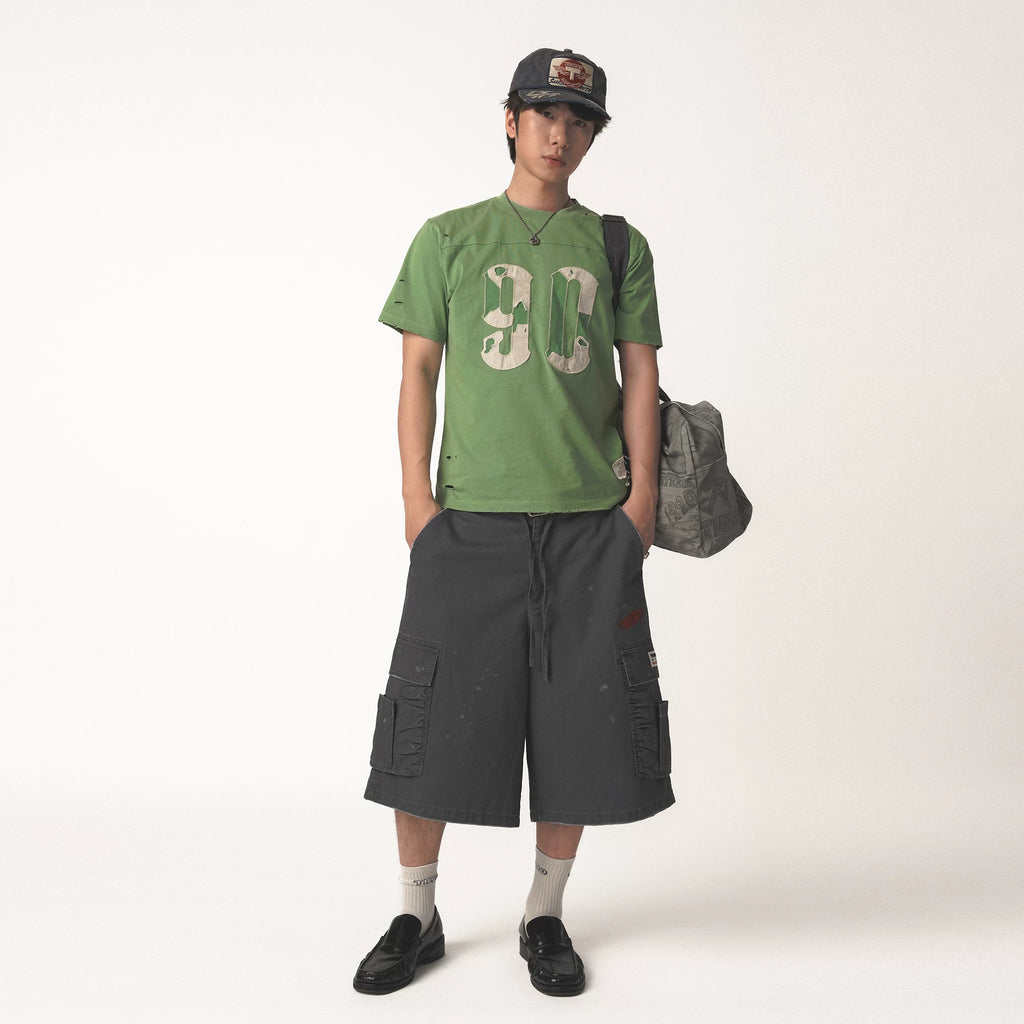 TH90 CREW Vintage Beach 70s Distressed Breathable Slim Fit Tee