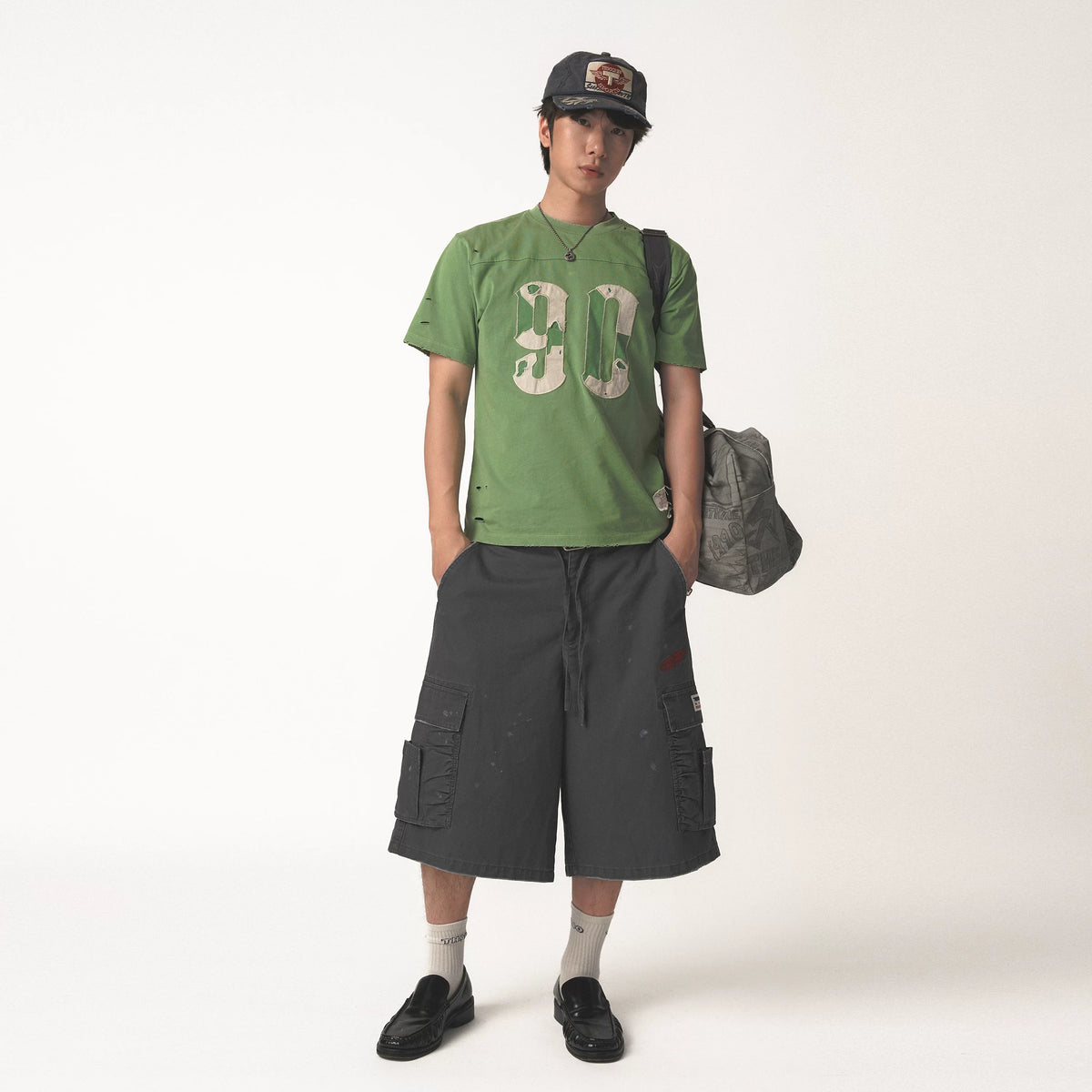 TH90 CREW Vintage Beach 70s Distressed Breathable Slim Fit Tee