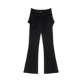 KANO Irregular Flounce Hem High-Waist Flared Leggings