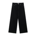 FUNKYFUN Versatile Thickened Straight Loose Twill Rivet Jeans