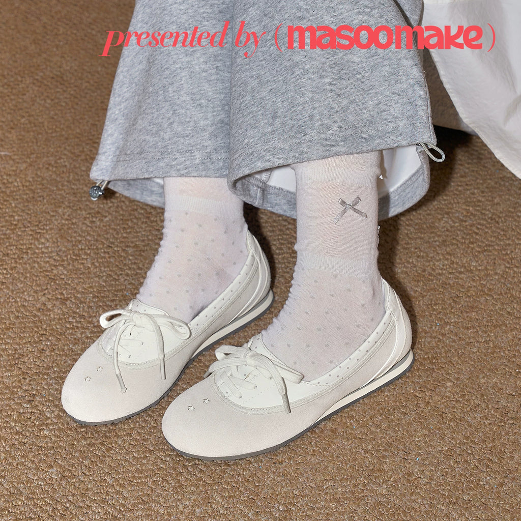 MASOOMAKE Suede Lace-Up Round-Toe Sneaker