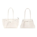 JANDRESS White Soft Leather Shoulder Bag with Magnetic Snap