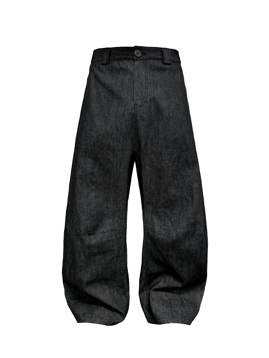 JCAESAR Double Side Seam Structure Wide Scimitar Profile Jeans