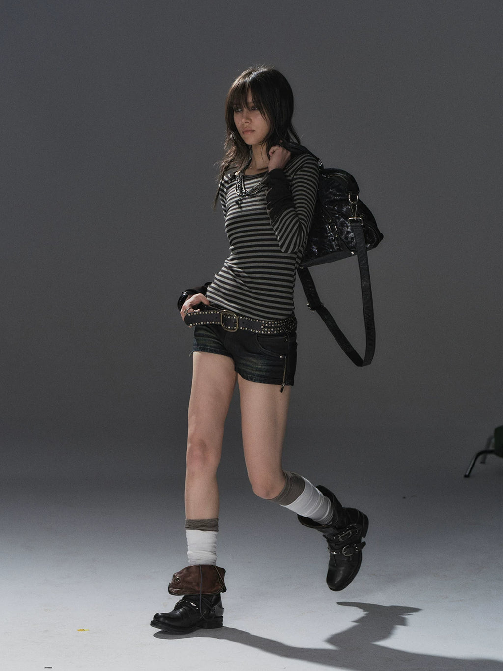 WearAndtear Striped Splicing Slim Sleeve