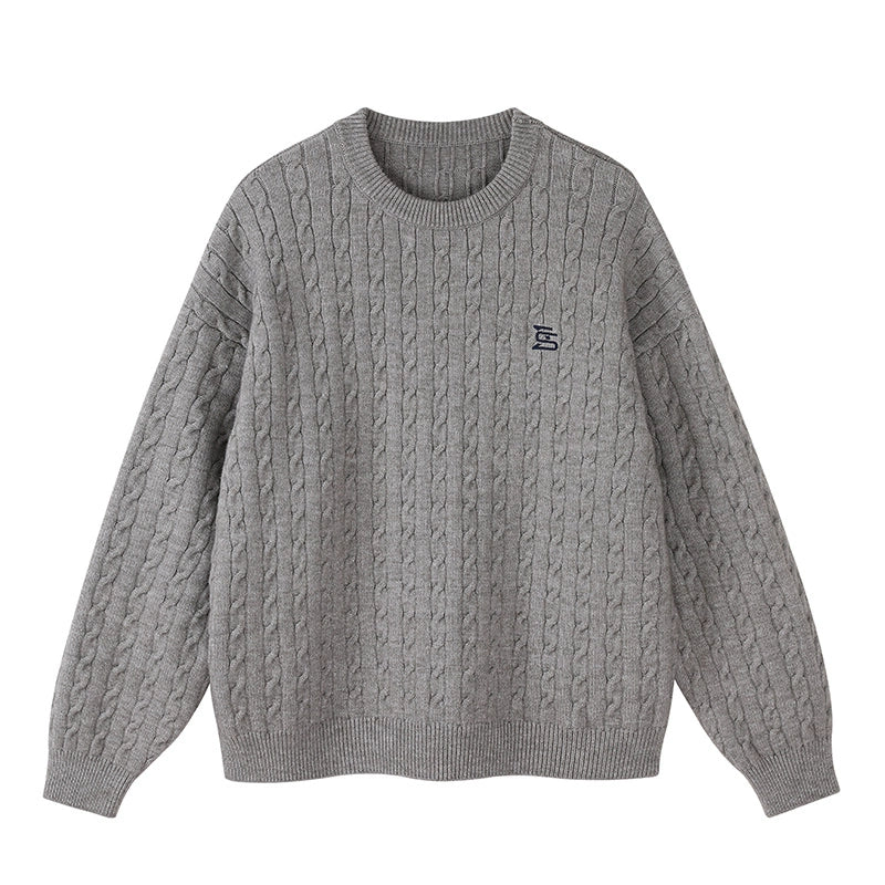 MATCHA STORY Vintage Twist Loose Knitted Sweater
