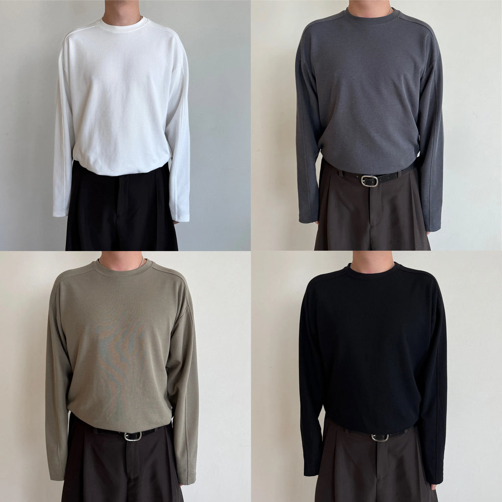Anniehall Patchwork Moisture-Wicking Loose Long-Sleeve Tee