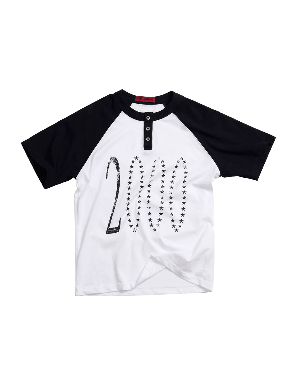 Yemanup Retro Starlight Print Shoulder Sleeve Tee