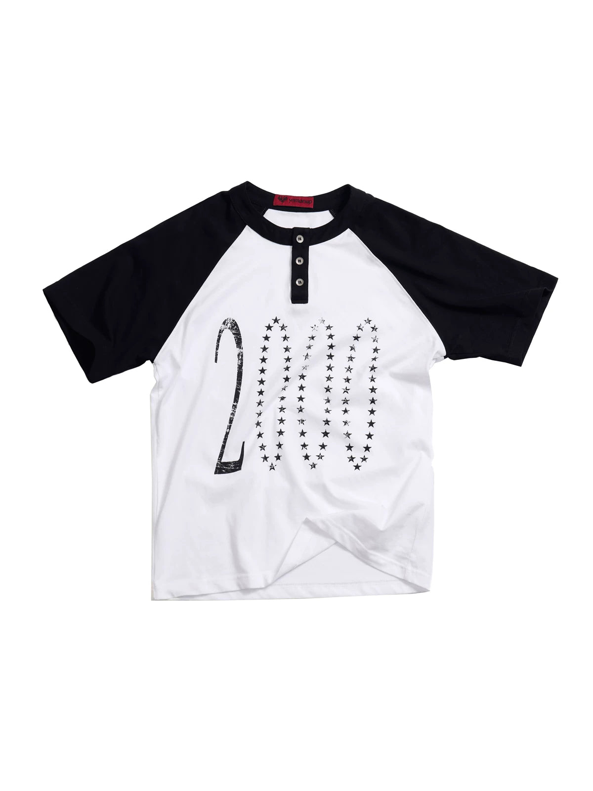 Yemanup Retro Starlight Print Shoulder Sleeve Tee