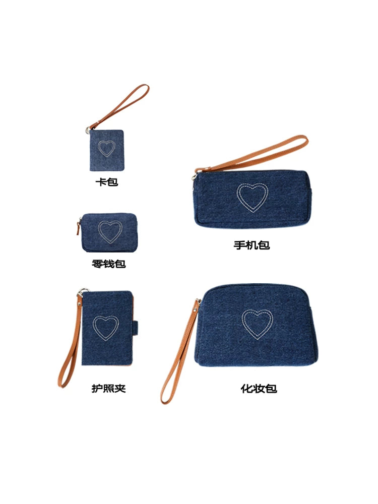 Momogigi Blue Washed Denim Zip Coin Purse