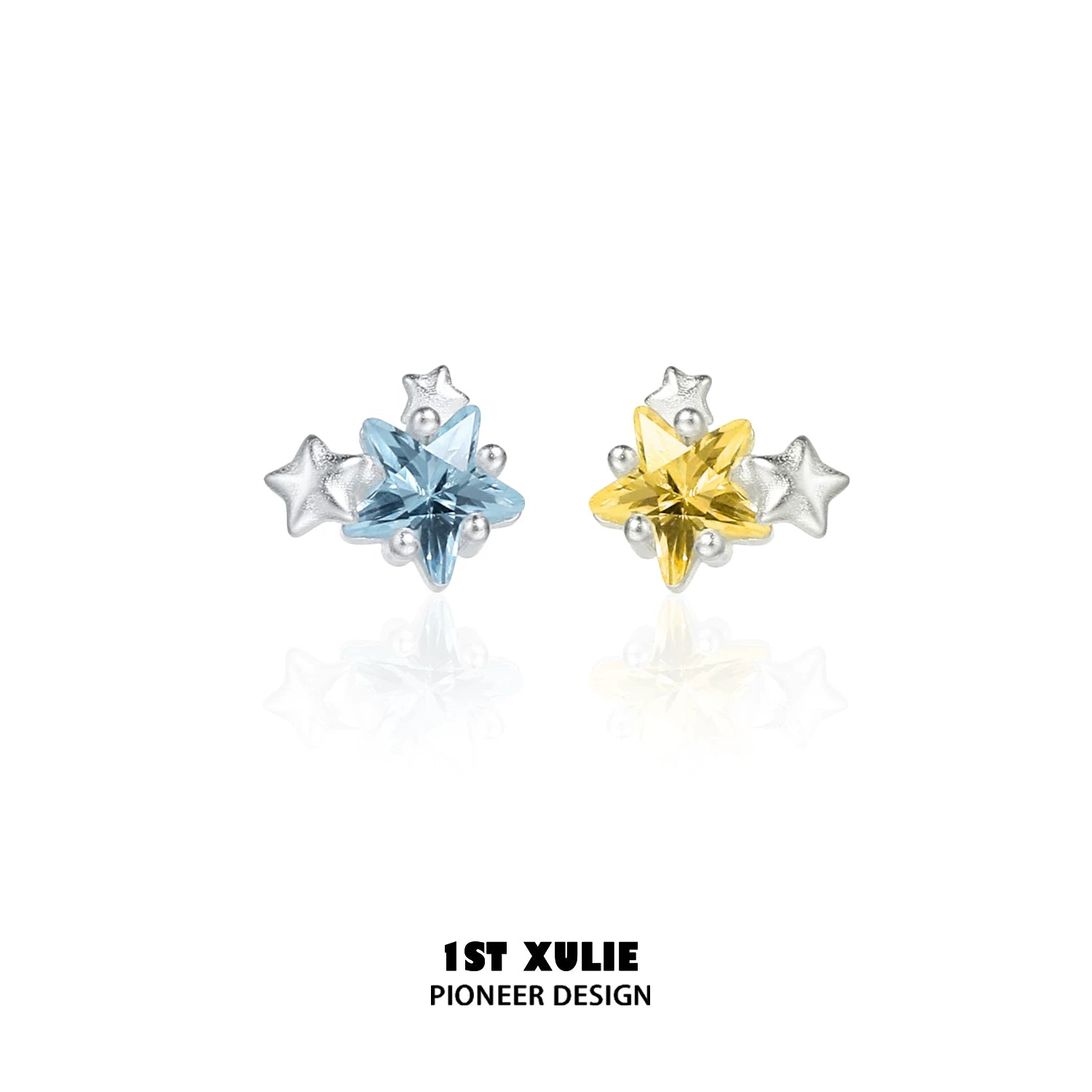 1ST XULIE Sterling Silver Star Stud Earrings