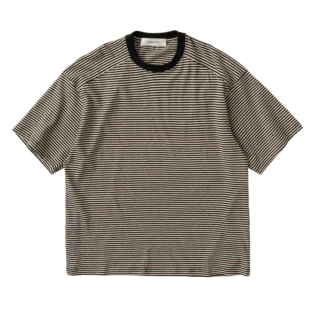 NONRADICAL Striped Cotton-Linen Breathable Tee