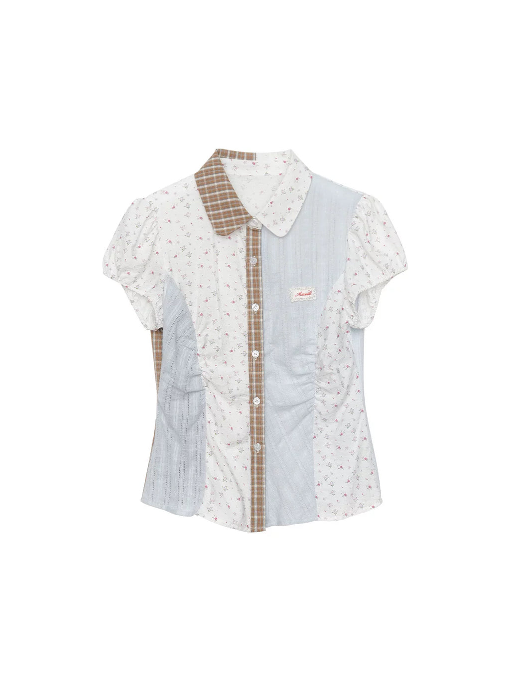 MASOOMAKE Contrast Patchwork Slim Fit Polo Tee